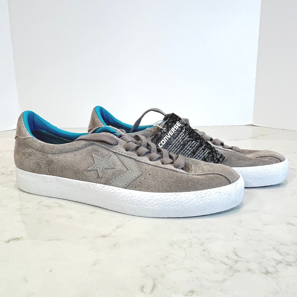 Converse NEW CONS Breakpoint‎ OX Sneakers Mens 7 (W 8.5) Gray Aqua Suede Low Top
